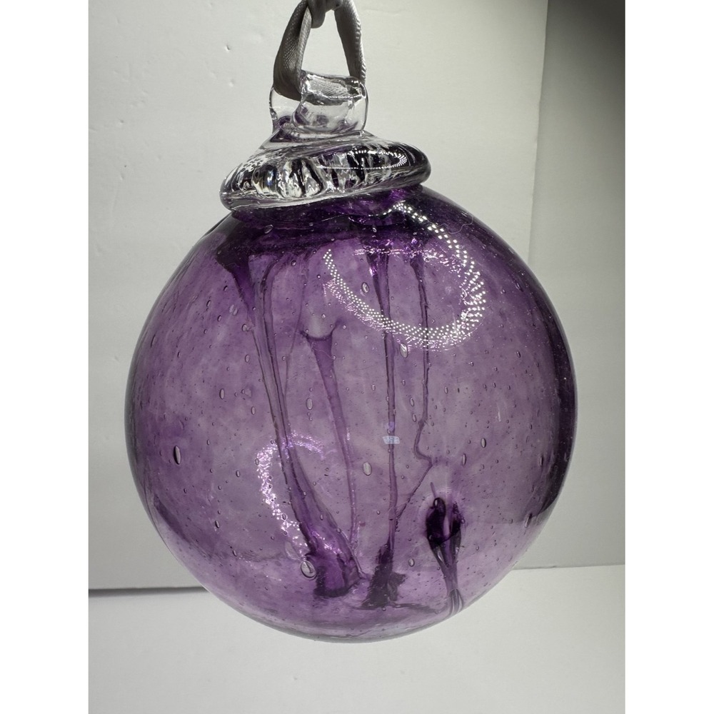 Kitras Art Glass Ball Globe Sphere Old English Witch Ball Large 5 in Hanging - Picture 4 of 6